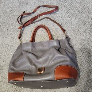Dooney & Bourke Gray and Brown Leather Tote Bag